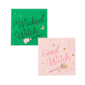 Pink and Green Good & Wicked Witch Cocktail Napkins