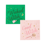 Pink and Green Good & Wicked Witch Cocktail Napkins