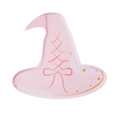 Pink with Gold Witch Hat Large Dinner Plates