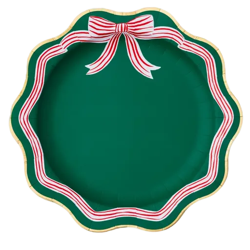 Green Elegant Peppermint Bow Dinner Plates