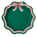 Green Elegant Peppermint Bow Dinner Plates