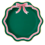 Green Elegant Peppermint Bow Dinner Plates