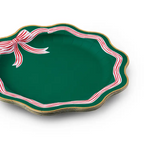 Green Elegant Peppermint Bow Dinner Plates