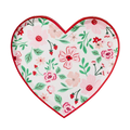 Pink and Red Floral Heart Shaped Small Appetizer Dessert Plates
