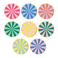 Assorted Stripes Pattern Scalloped Edge Large Plates