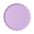 Lilac Scalloped Edge Happy Birthday Small Plates