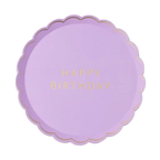 Lilac Scalloped Edge Happy Birthday Small Plates