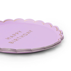 Lilac Scalloped Edge Happy Birthday Small Plates