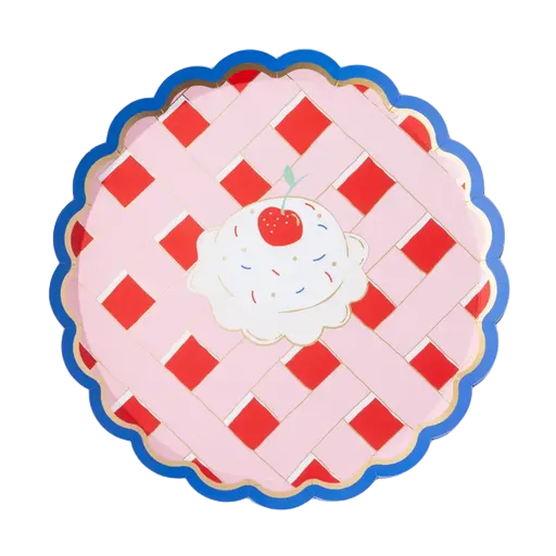 Red Cherry Pie Americana Dessert Plates