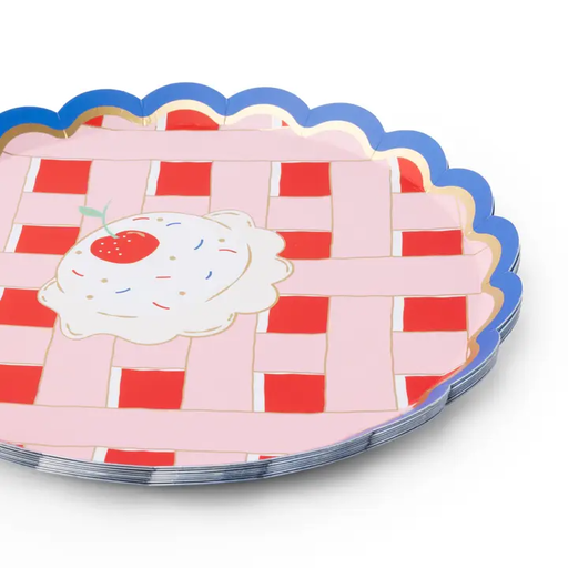 Red Cherry Pie Americana Dessert Plates