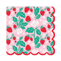 Pink and Red Sweet Strawberry Large Napkins
