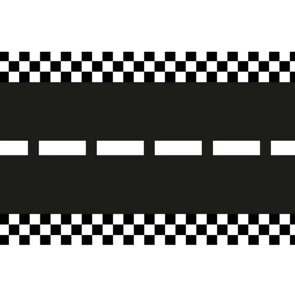 Black Racetrack Fabric Table Runner