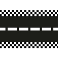 Black Racetrack Fabric Table Runner