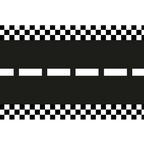 Black Racetrack Fabric Table Runner