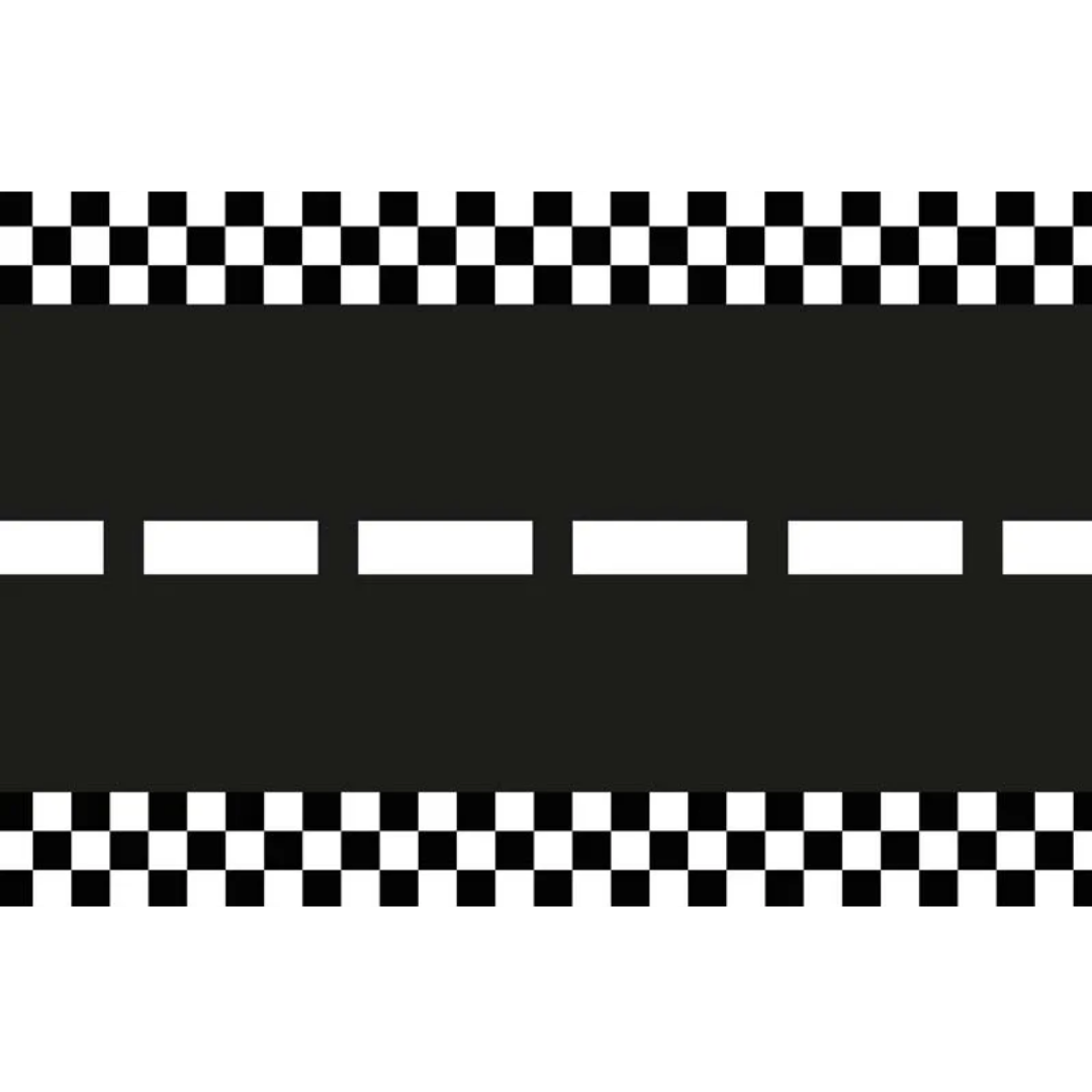 Black Racetrack Fabric Table Runner