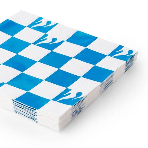 Blue Foil Checkered Hot Wheels™ Large Dinner Napkins