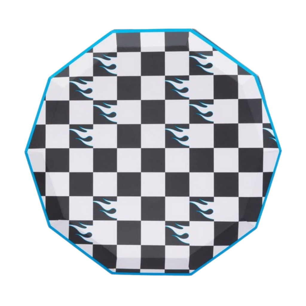 Black Checkered Hot Wheels™ X Bonjour Fete Dinner Plates