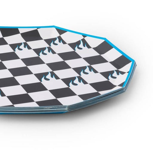 Black Checkered Hot Wheels™ X Bonjour Fete Dinner Plates