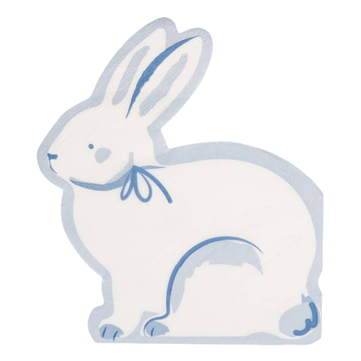 Blue Bunny Shaped Dinner Napkins