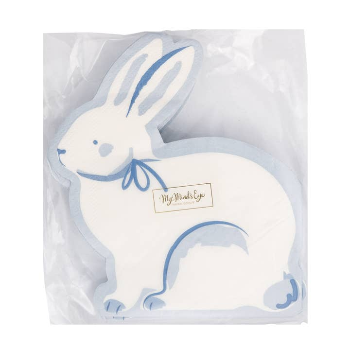 Blue Bunny Shaped Dinner Napkins
