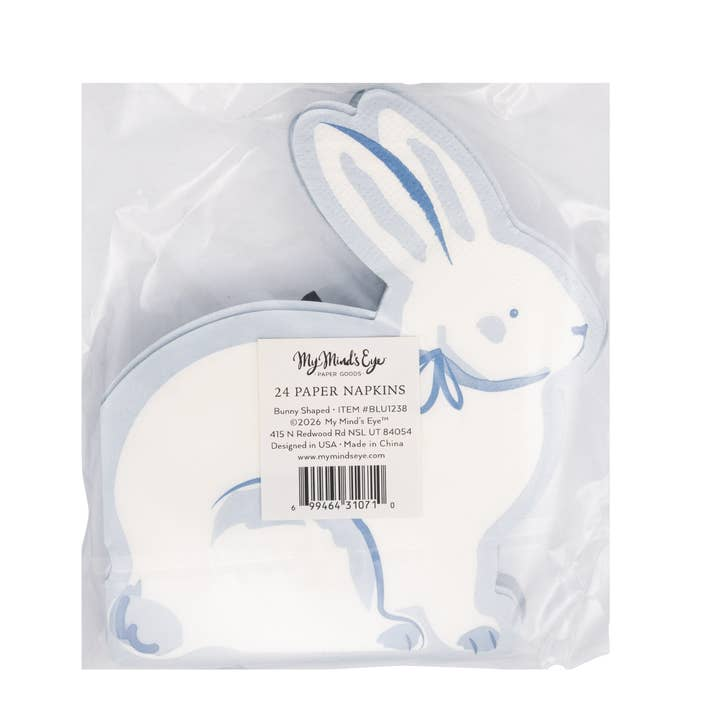 Blue Bunny Shaped Dinner Napkins