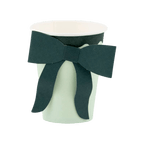 Mint green paper cup with black paper bow elegant celebration theme from Parte Haus party supply store in Bethesda MD