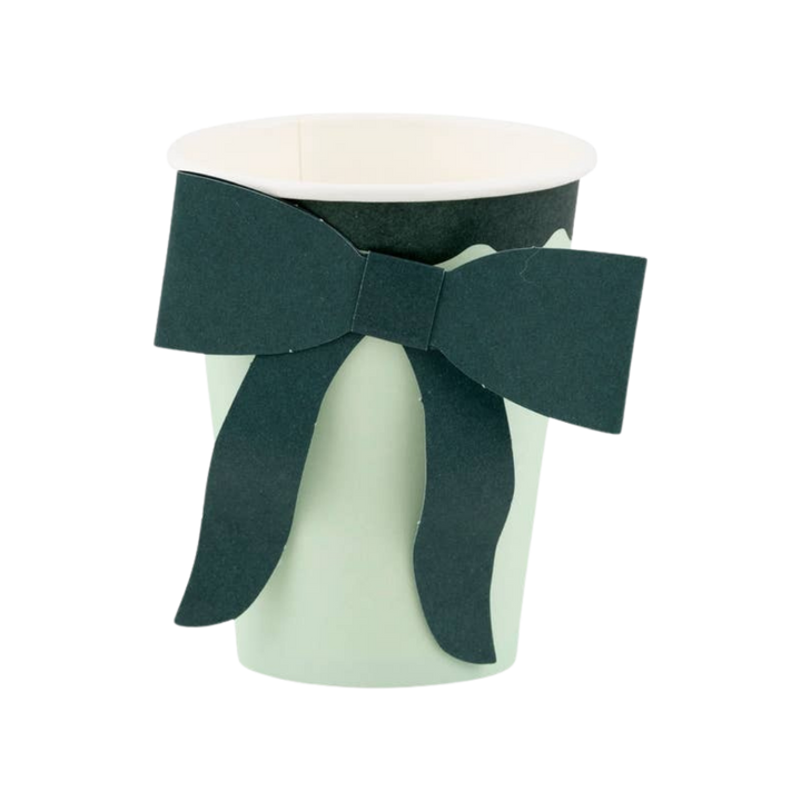 Mint and Green Bow Paper Cups