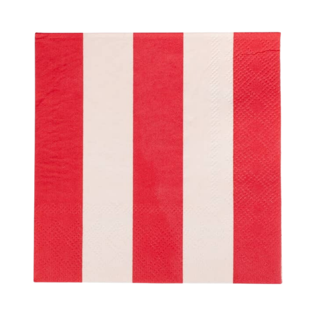 Red and Green Striped Cocktail Napkins