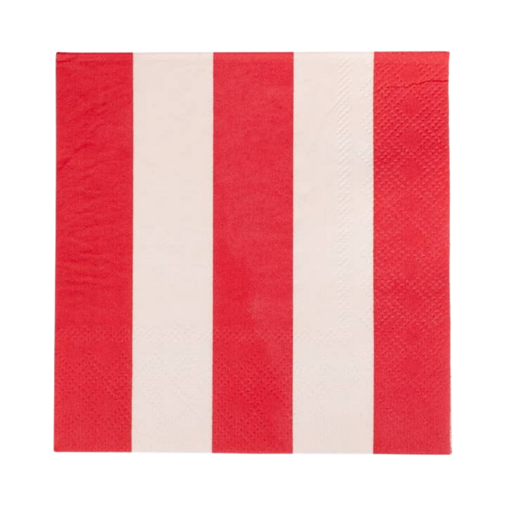 Red and Green Striped Cocktail Napkins