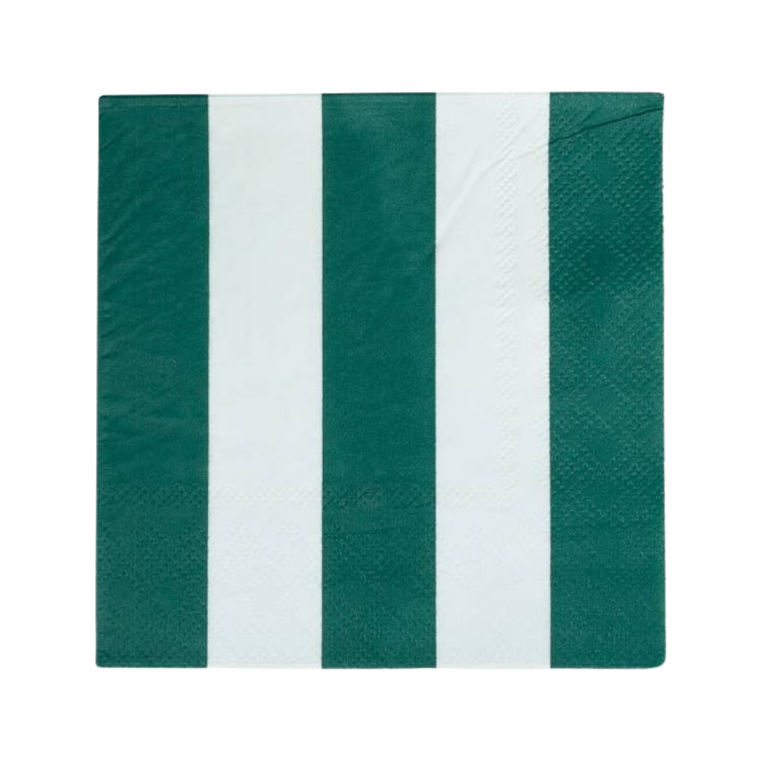 Red and Green Striped Cocktail Napkins