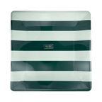 Black and white striped square plate modern tableware for birthday from Parte Haus party supply store in Bethesda MD.