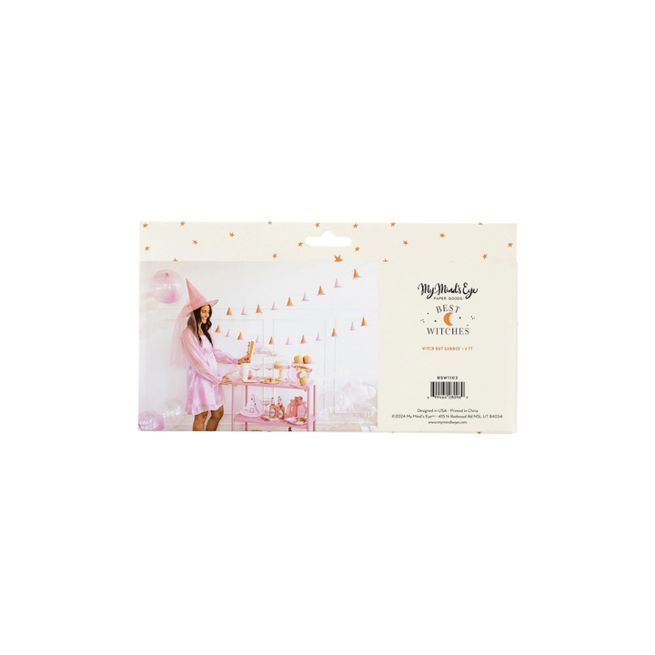 Pink Witch Hat Banner