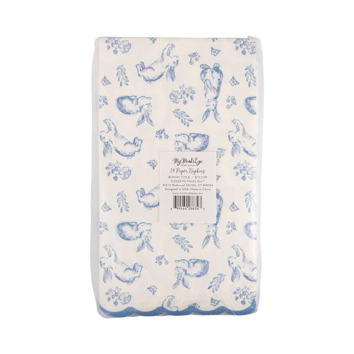 Blue Bunny Pattern Guest Napkins