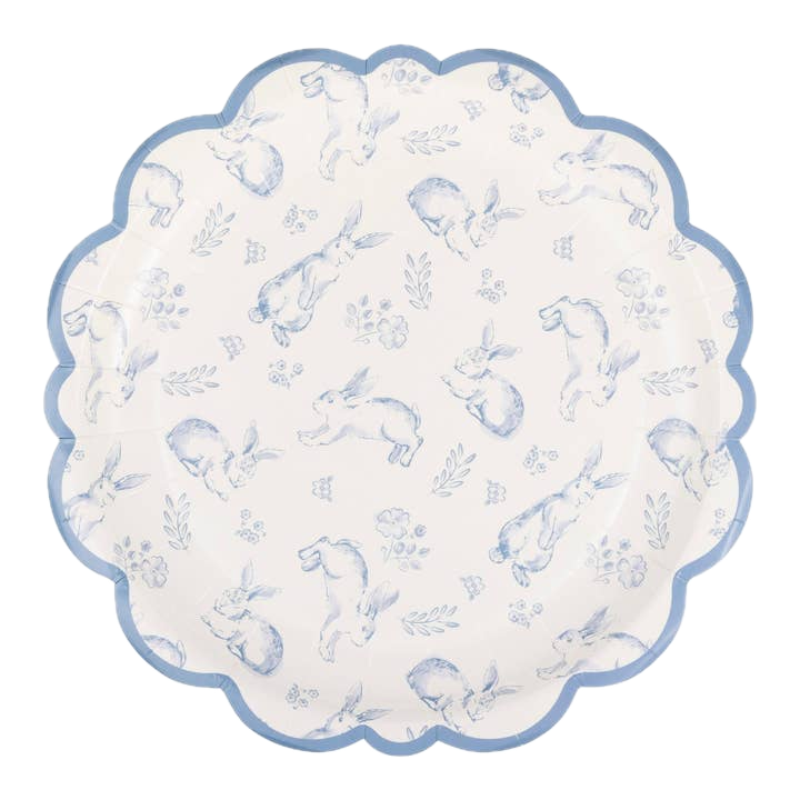 Blue Bunny Pattern Dinner Plates