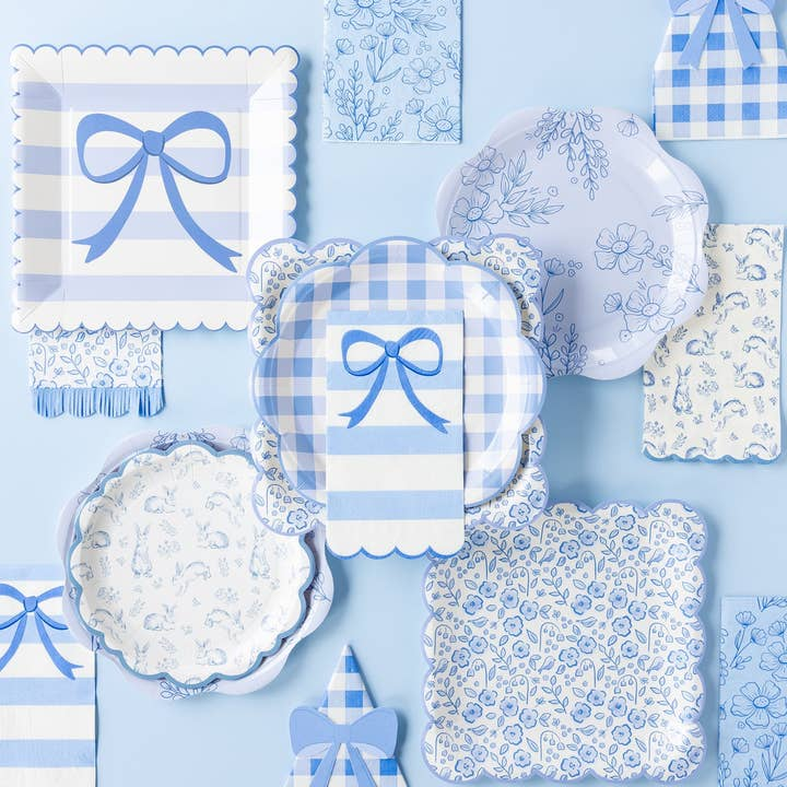 Blue Bunny Pattern Dinner Plates