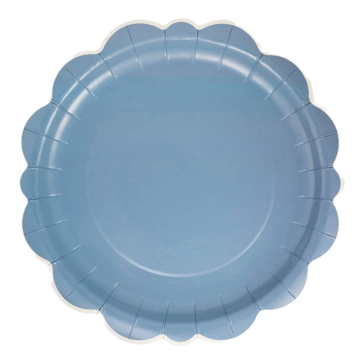 Blue Scalloped Edge Dinner Plates