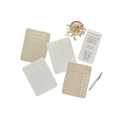 Neutral beige baby shower activity cards with pen baby shower games from Parte Haus party supply store in Bethesda Maryland