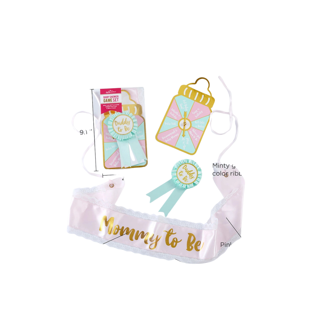 Baby Shower Belly Sash & Game Set