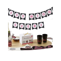 Black pink bachelorette party kit with cups plates banner and sashes bachelorette theme from Parte Haus party supply store in Bethesda MD