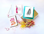 Multicolor letterpress birthday greeting cards with fun designs birthday theme from Parte Haus party supply store in Bethesda Maryland