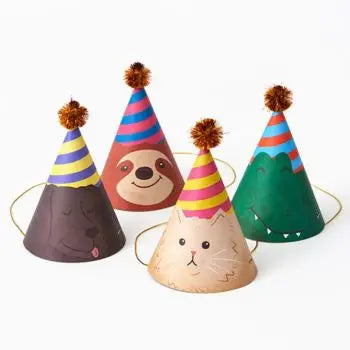 Balloon Party Animal Party Hats - (4pk)