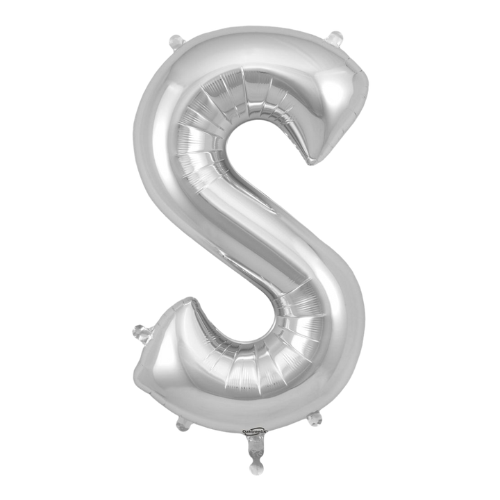 Silver Letter A - Z Foil Balloon, 34in