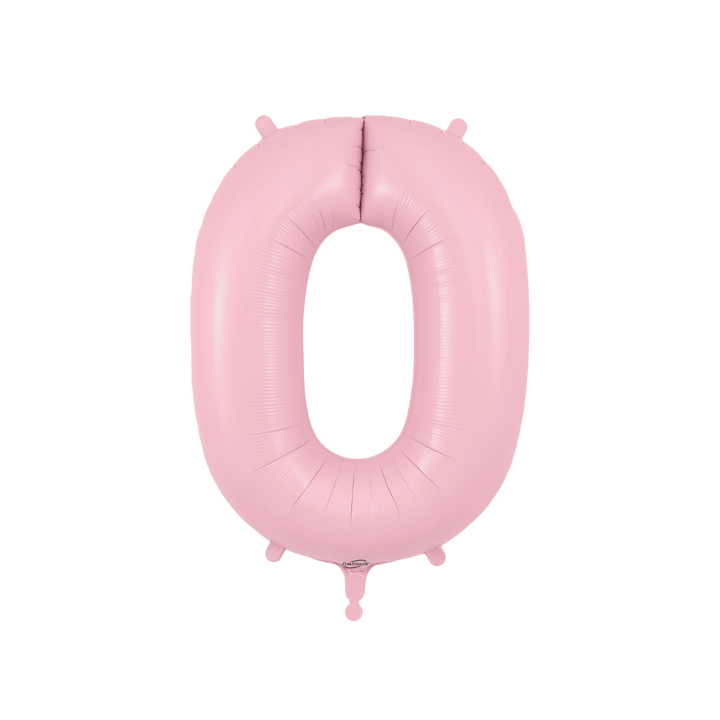Satin Pink Number 0 - 9 Foil Balloon, 34in