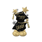 Black and gold graduation foil balloon with stars Congrats to You Grad from Parte Haus party supply store in Bethesda MD.