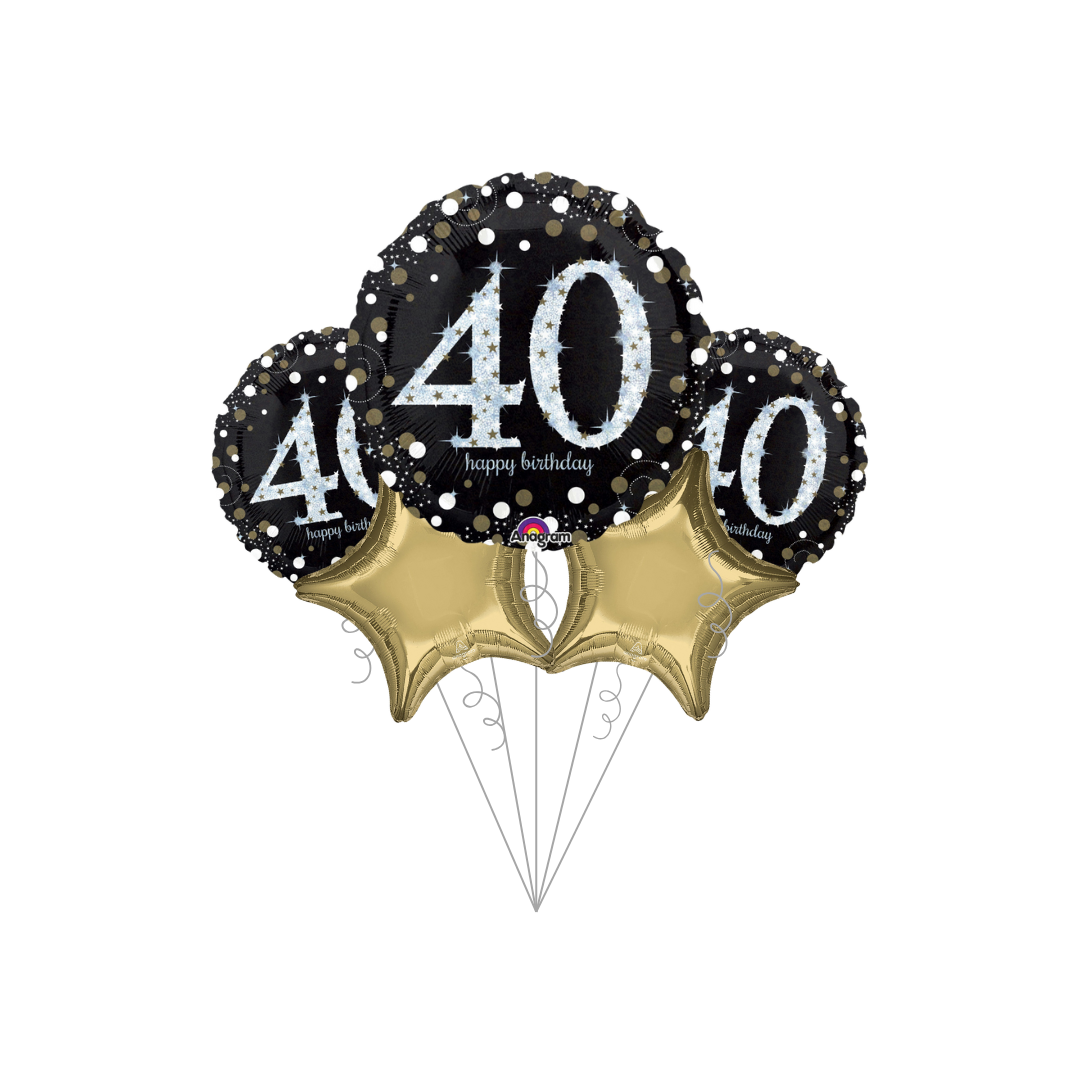 Sparkling Celebration 40th Birthday Basic Balloon Bundle