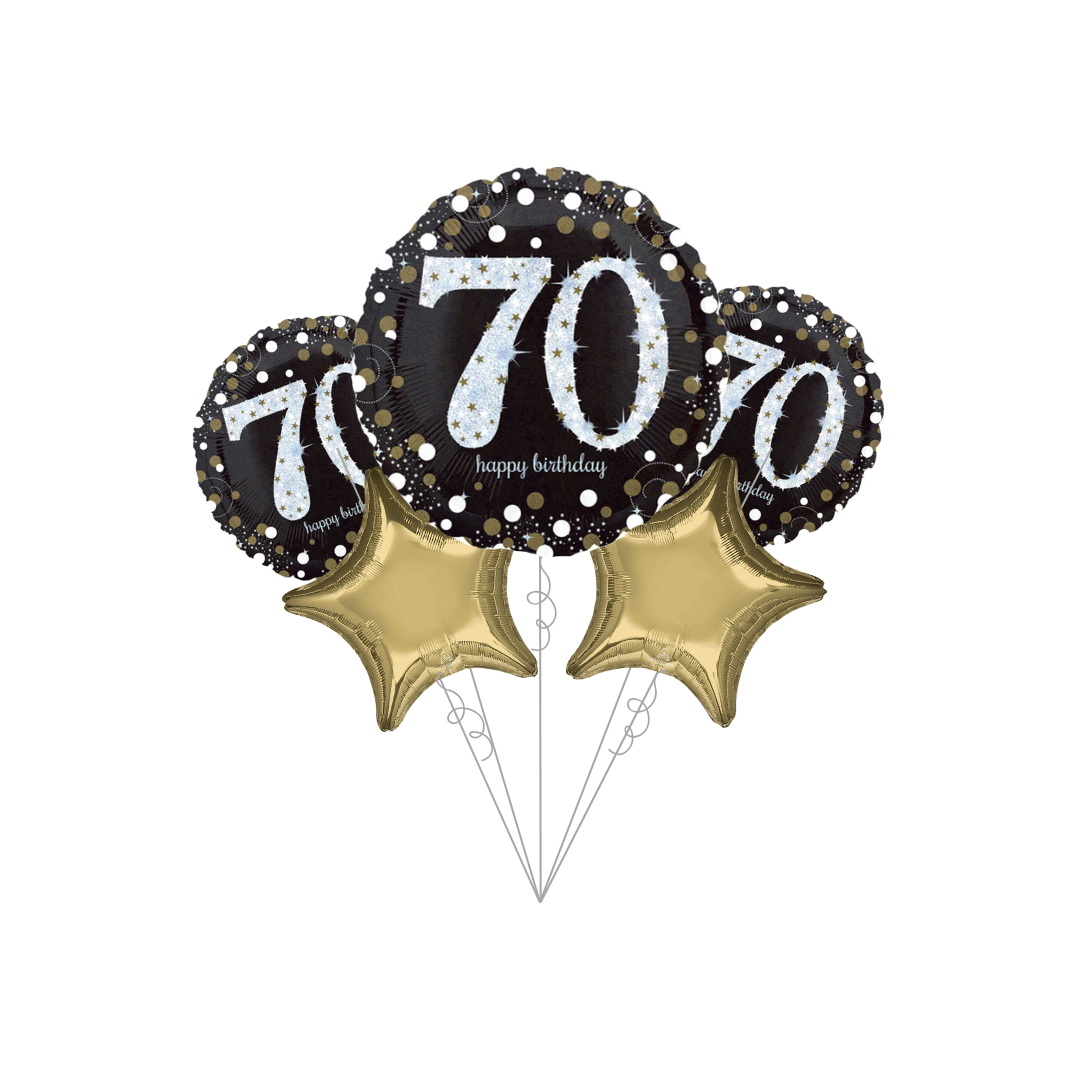 Sparkling Celebration 70th Birthday Basic Balloon Bundle