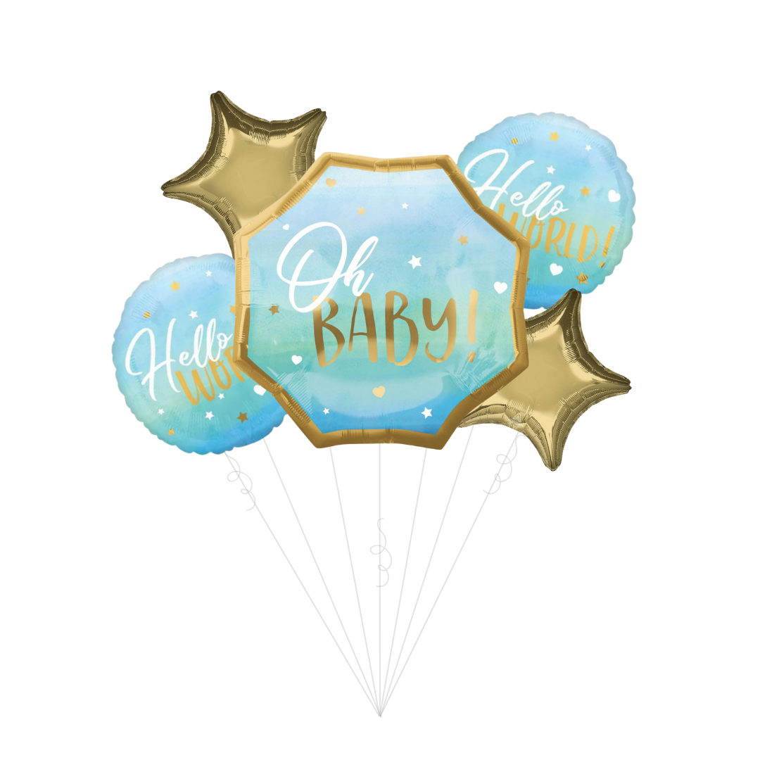 Blue Baby Boy Baby Shower Foil Balloon Bundle