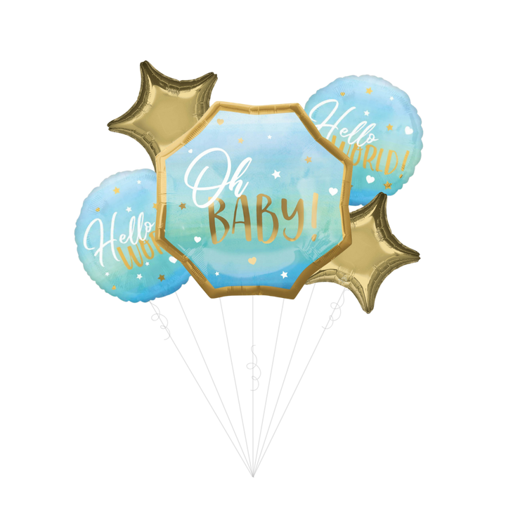 Blue Baby Boy Baby Shower Foil Balloon Bundle