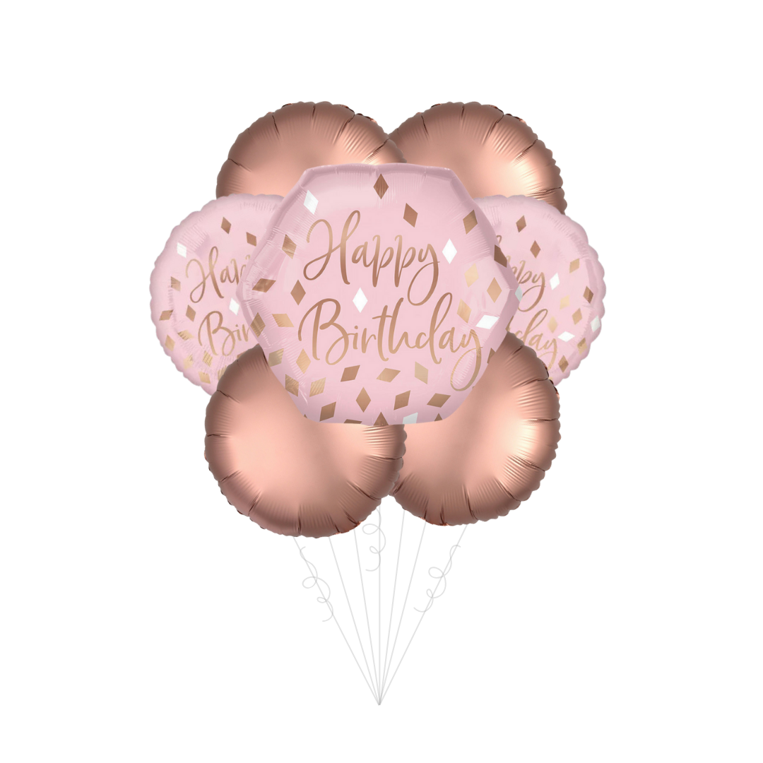 Blush Birthday Foil Balloon Bundle
