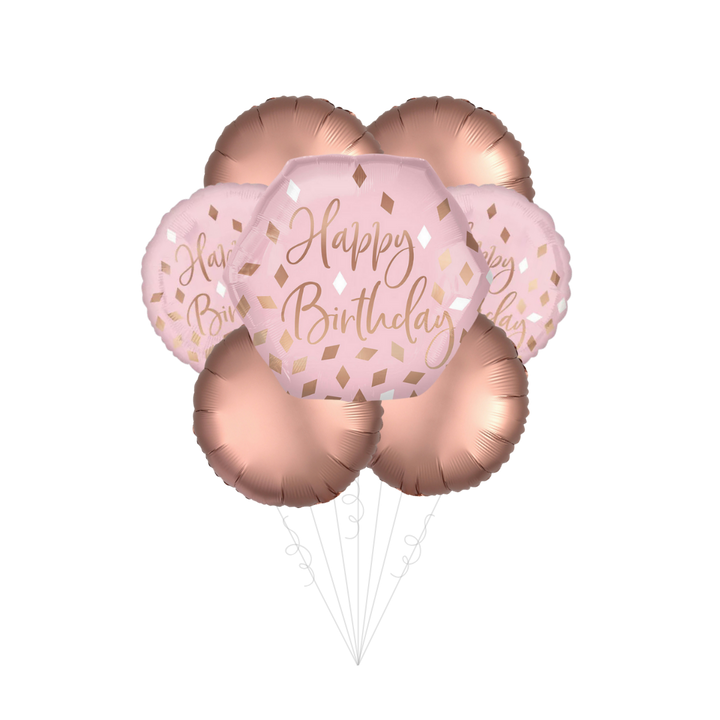 Blush Birthday Foil Balloon Bundle